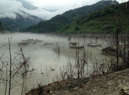 暴雨過后 淹沒5年的北川重現水面